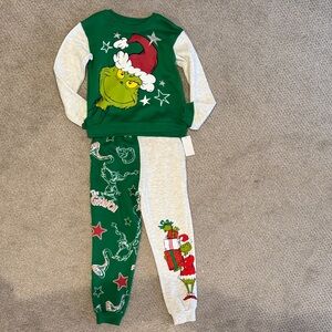 Grinch Kids sweatshirt & sweatpants Set - Green and Gray